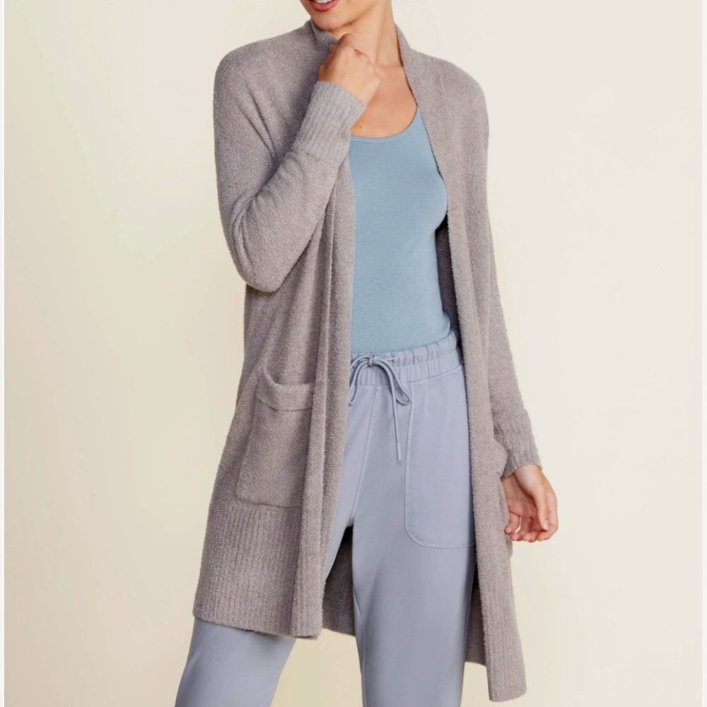 Barefoot Dreams CozyChic Lite Long Cardigan Pewter SZ XL